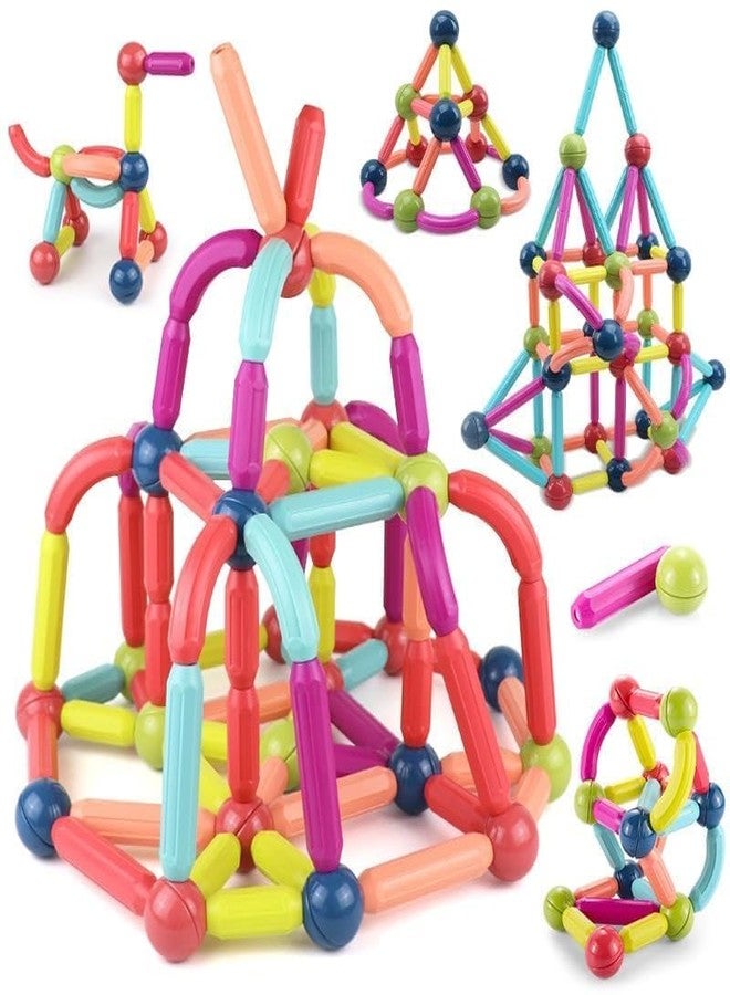 Arthasya Plastic Magnetic Balls and Rods Set Building Blocks Magnet Toys for Kids, Stem Educational Construction Toys, (64 PCS) - Image 1